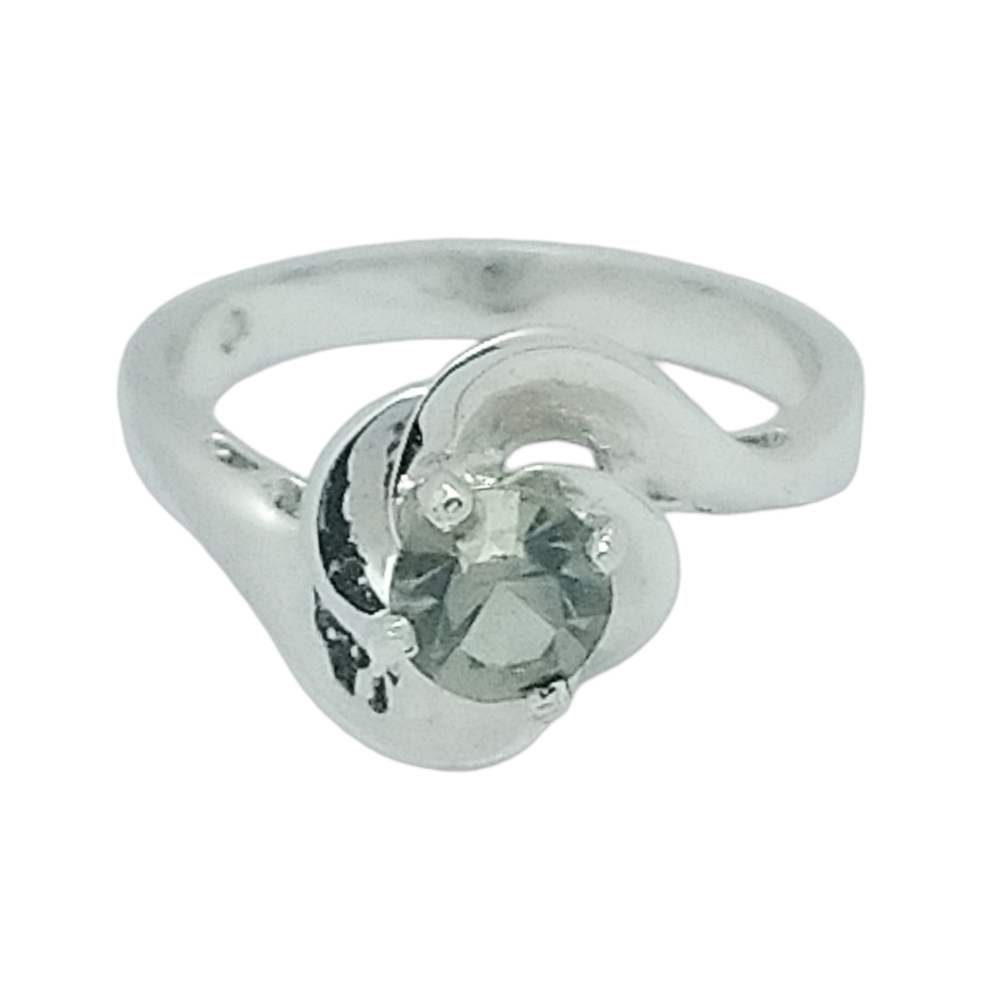 Silver Plated Solitaire Style Ring with Clear Stone | Size 9 | NWOT
